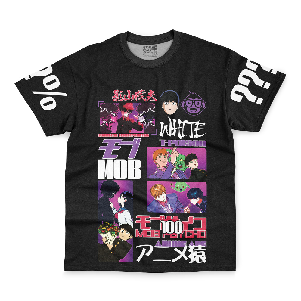 mob Streetwear T Shirt Front wrinkly - Mob Psycho 100 Merch